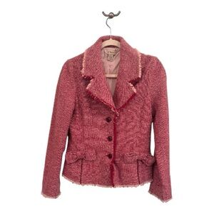 elevenses Pink Tweed Blazer Jacket